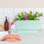 Pot à fleurs en céramique avec bordure festonnée et pois-94321202
