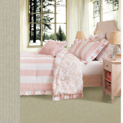 Striped and Toile Comforter Set