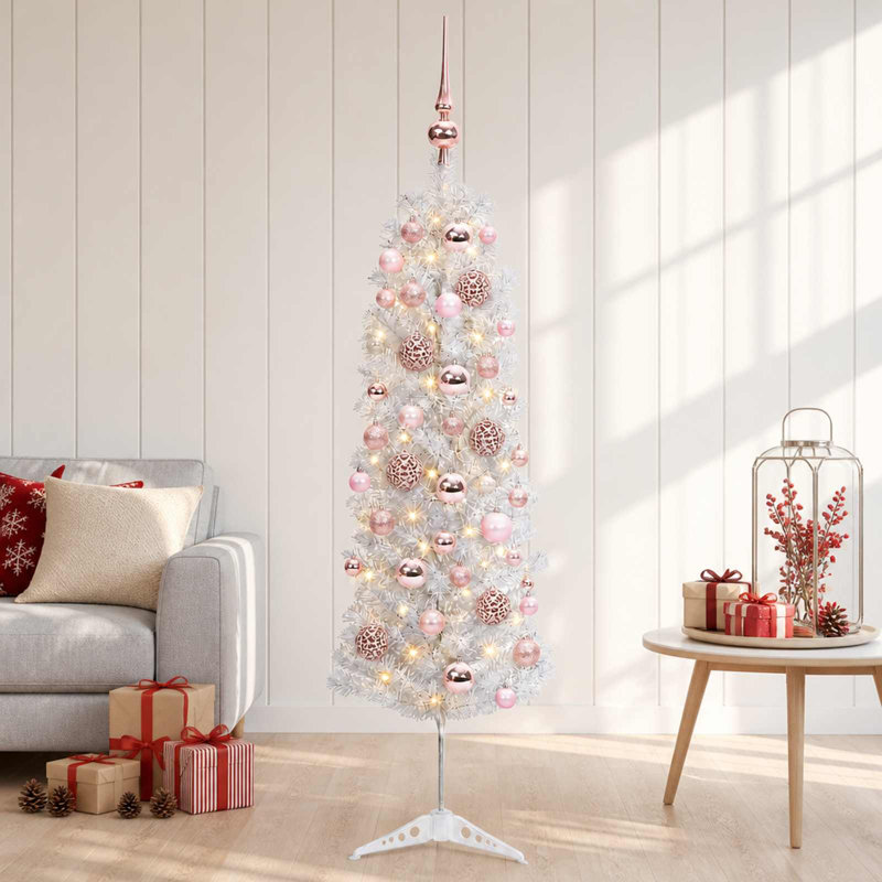 Christmas Tree, 150 cm, with LEDs & pink balls