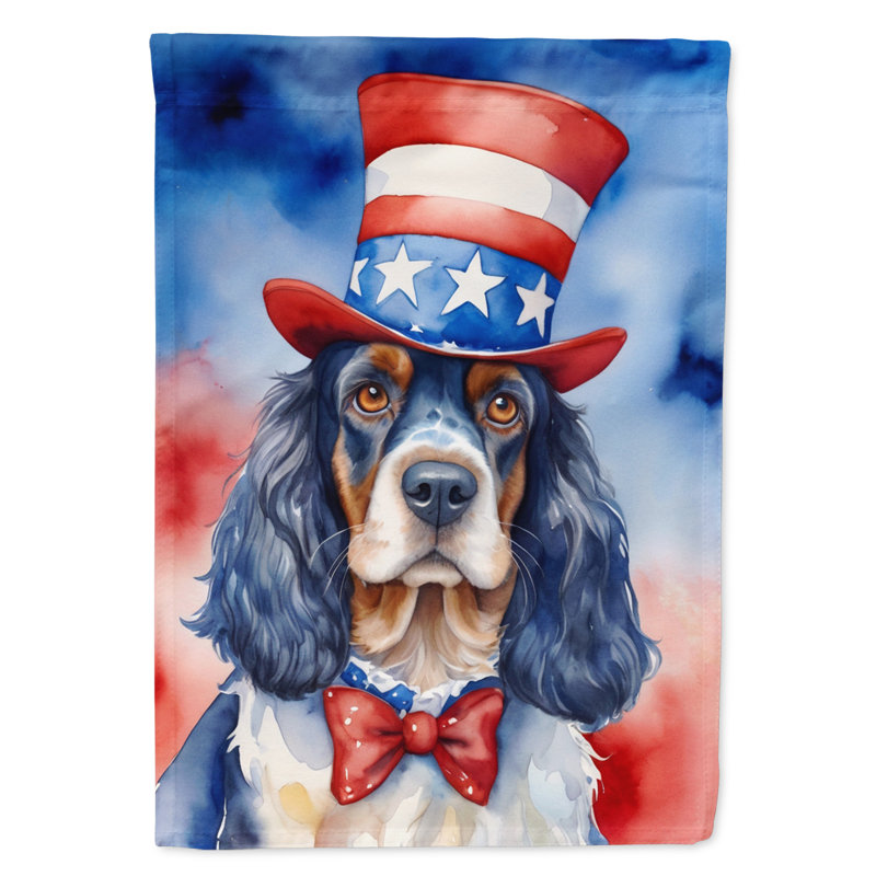 Drapeau patriotique du jardin américain, Épagneul cocker anglais noir