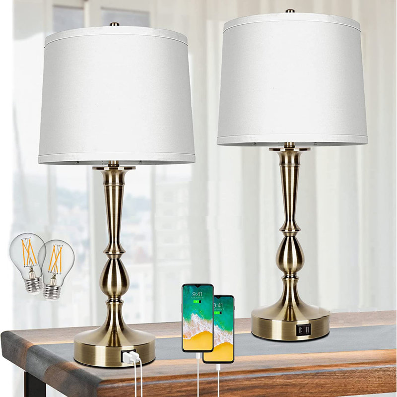 Lampe de table en métal USB