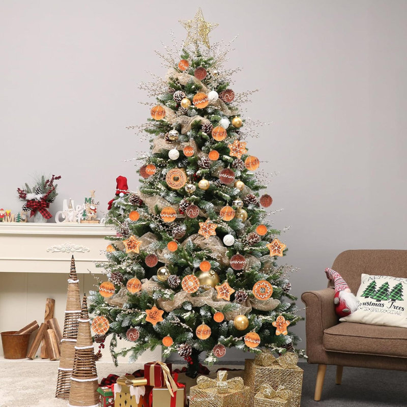Ensemble d'ornements de cuisson de Noël, assortiment de 44 pièces d'arbre de Noël artificiel incassable en forme de boule de pain d'épice, pour une décoration intérieure de Noël