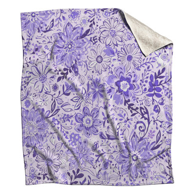 Couvertures mauves à motif floral