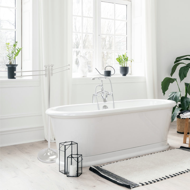 Porte-serviettes sur pied plancher Gober, Chrome satiné