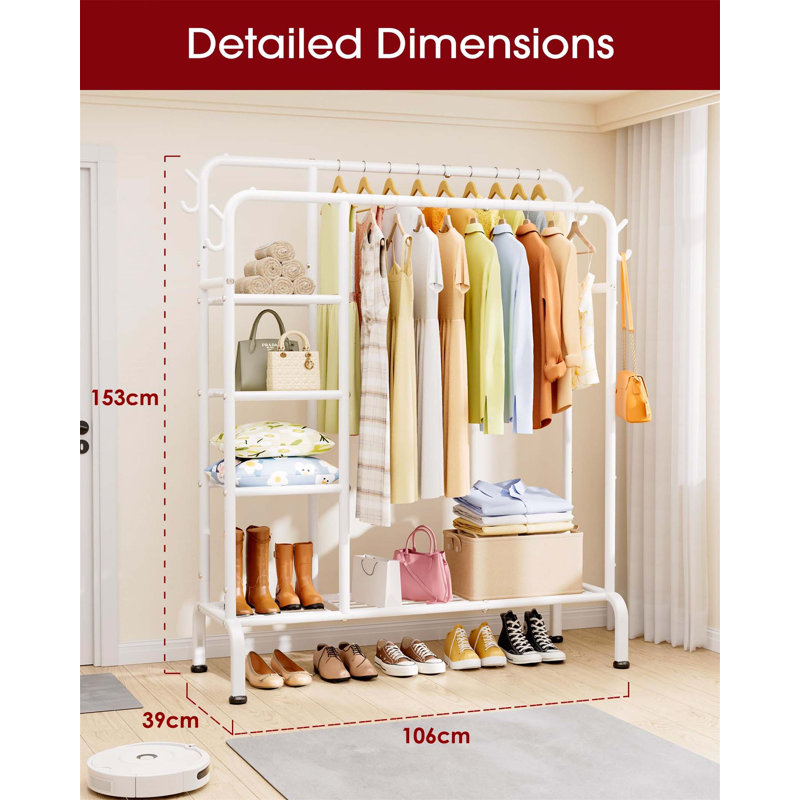 Bonville 106cm Clothing Rack, White
