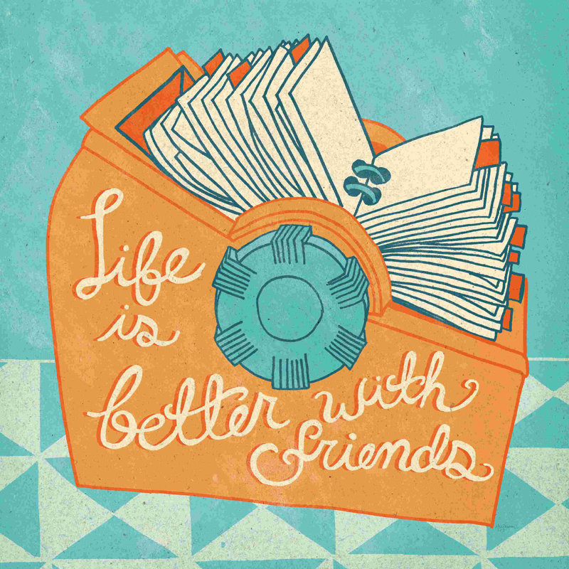 «Life Is Better» par Mary Urban - peinture sur toile tendue, H 20 po x l 20 po