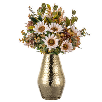 Handcrafted Hammered Metal Table Vase