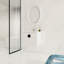 Meuble-lavabo mural moderne 24 po. Armoire 2 portes blanc brillant pour petites salles de bain. Lavabo en céramique. Contreplaqué. 2 poignées en métal doré et noir. Style tendance. (Élément.-1444019036-1444019039