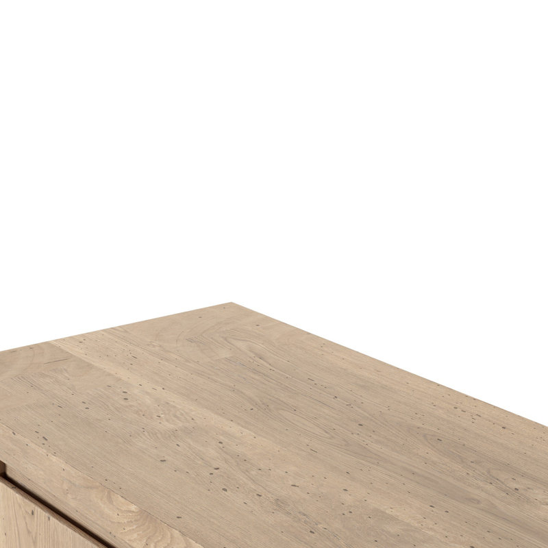 Abaso 94.5 in. W Sideboard, Whitewash Rustic Wormwood Oak