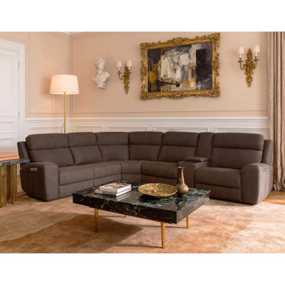 Zero Gravity Leather Power Reclining Sectional with Massage Heating Vent on Seat and Lumbar
