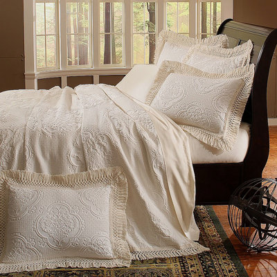 HYDE PARK Cotton Blend Standard Damask Coverlet