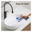 Lavabo de salle de bain ovale en céramique - 18,1 "x 15" comptoir blanc laiteux avec finition brillante résistante aux fissures et lavabo incassable pour les petites salles de bain