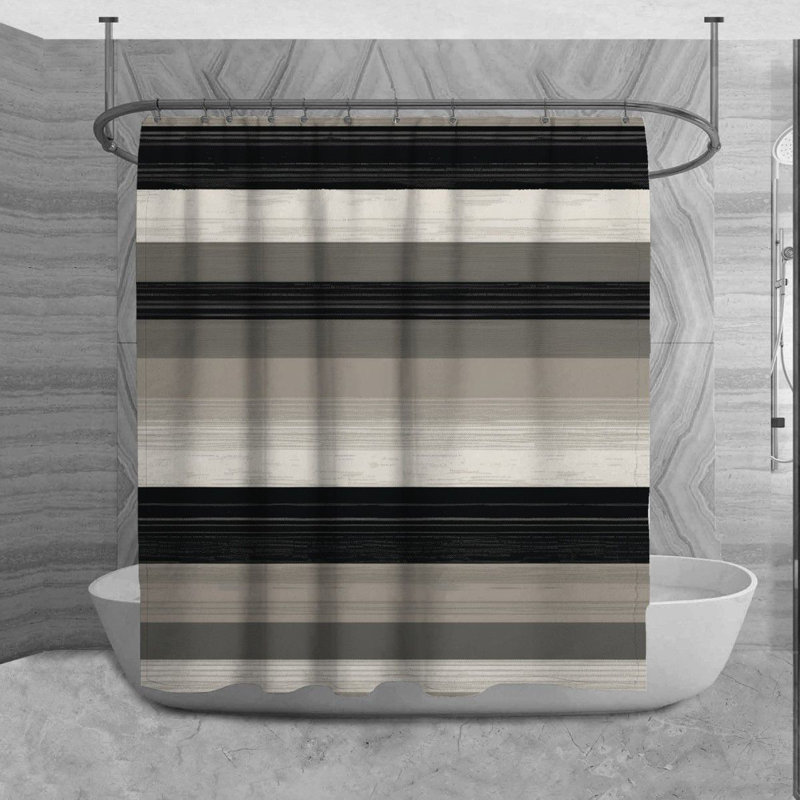 Rideau de douche à rayures Lackowski, H 73 po x l 70 po