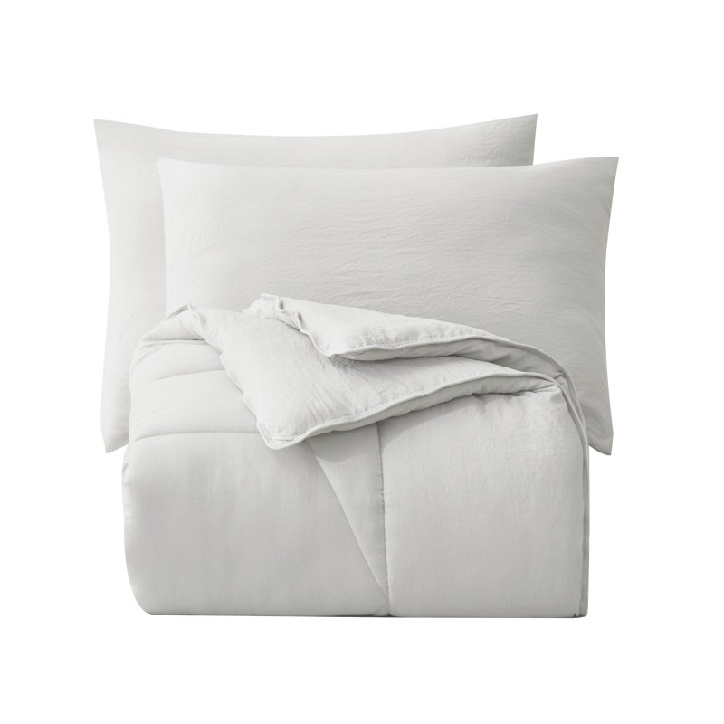 Twin Light Gray Microfiber Honeycomb Comforter Set