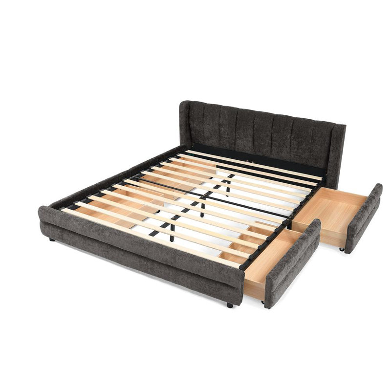 Queen Size Bed Frame (Dark Gray), Dark Gray