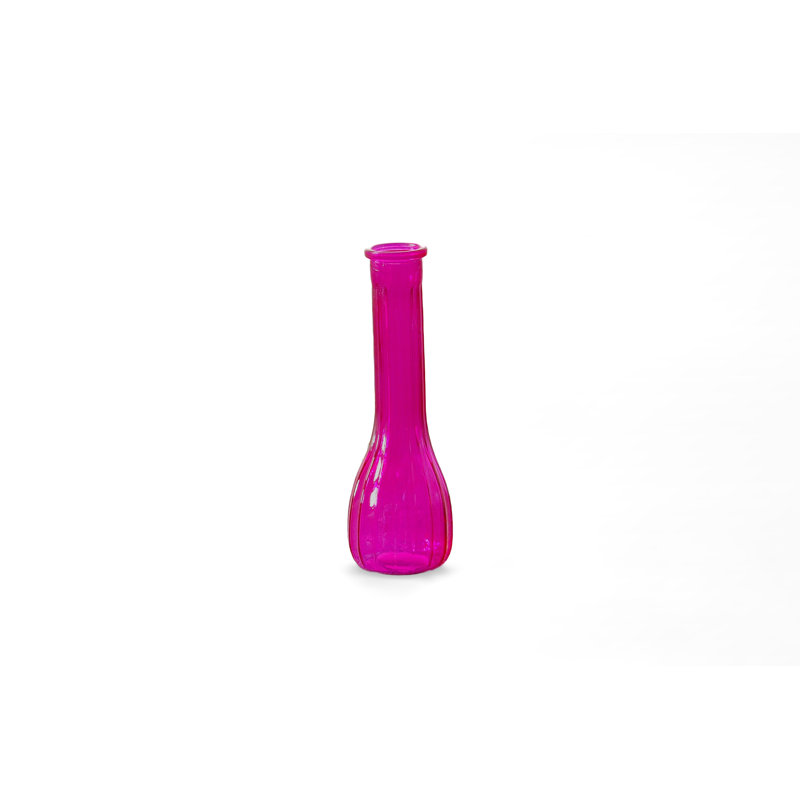 Ribbed Bud Vase Pink-8.50''H