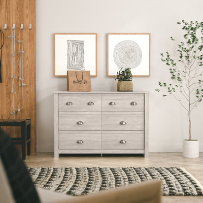 Bhure 46.1" W 6-Drawer Wood Double Dresser