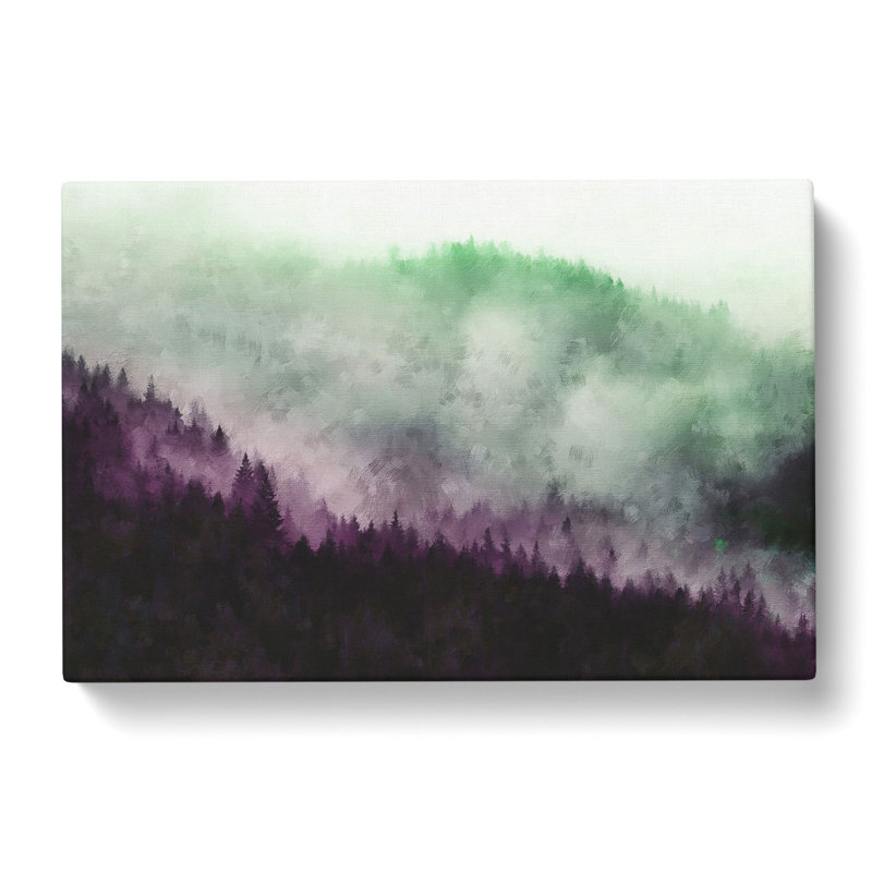 Foggy Forest Painting - Wrapped Canvas, 50cm H x 76cm W x 3cm D