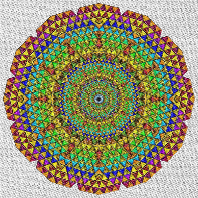 Wool Geometric Indoor Rug, Square 8'
