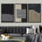 Geometric Line Black Grunge Polygon Line Pattern Abstract Shapes Drawings Framed On Canvas 3 Pieces Print-90847406-90847405