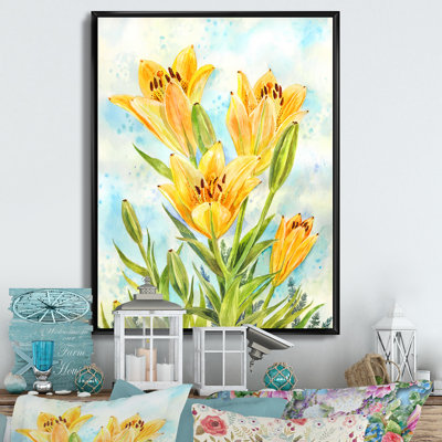 Bouquet de lis jaunes - on