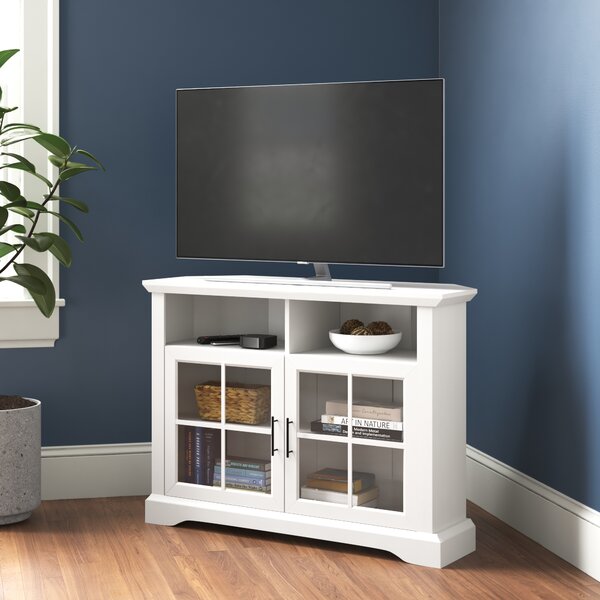Living Room MDF Stainless Steel TV Stand Black Corner Cabinet