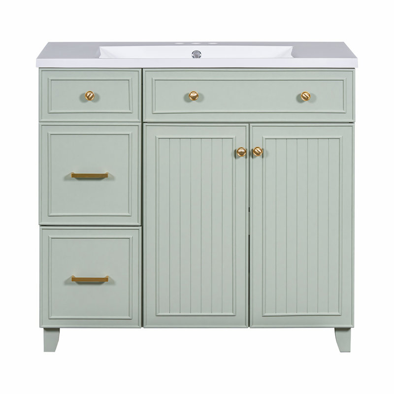 36'' Single Bathroom Vanity with Top, Green