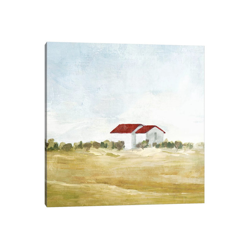 Red Farm House I by Isabelle Z - Print on Canvas, 93.98 cm H x 93.98 cm W x 3.175 cm D, Wrapped Canvas