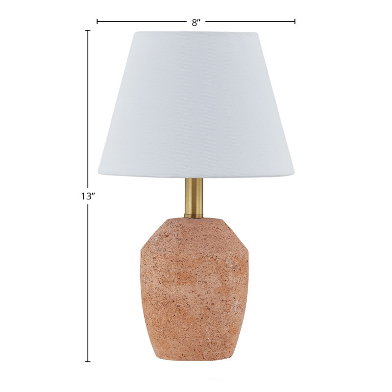 Mini lampe 13 po avec abat-jour en lin Ifeyinwa, orange rouille