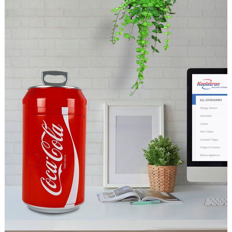 Coca Cola Mini Fridge 5.4L Portable Cooler Warmer 8 Can Beverage Drinks Cool Box