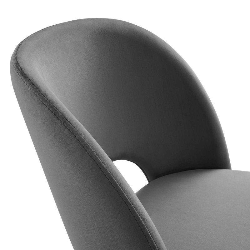 Rouse Performance Velvet Dining Side Chair, Charcoal, 2