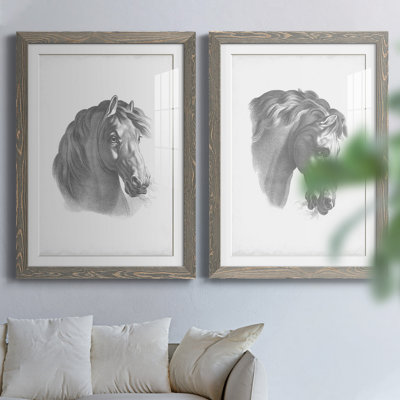 " Equestrian Blueprint II " 2 - Pieces Painting Print