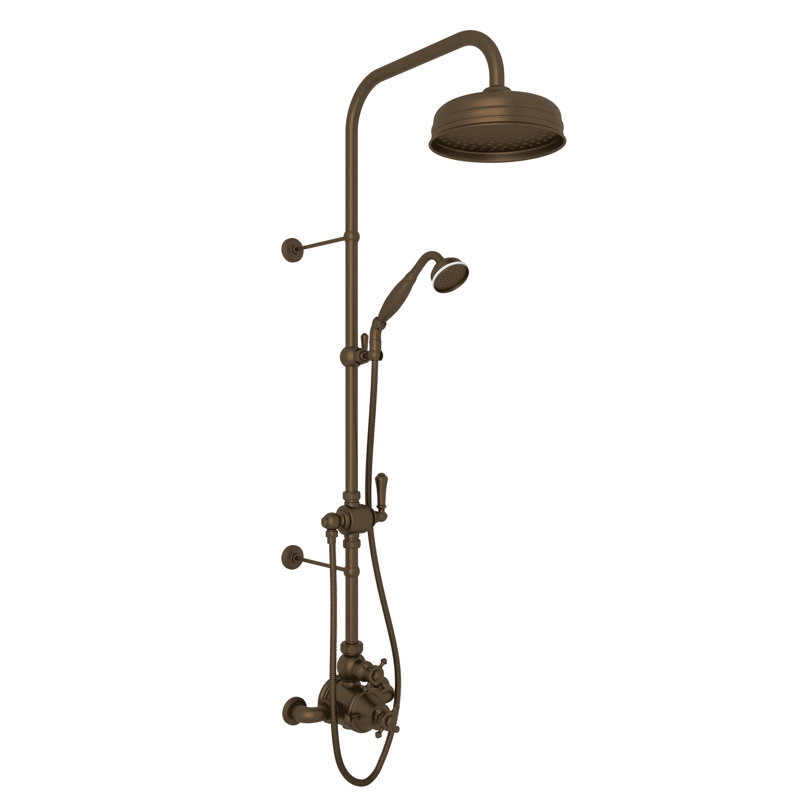 Georgian Era™ Thermostatic Shower Package, English Bronze, Cross Handle