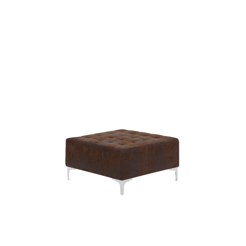 Finnegan 80cm Wide Faux Leather Tufted Square Standard Ottoman