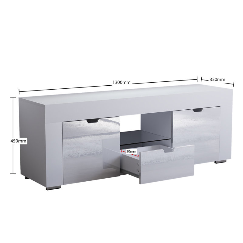 Dayam Unfinished TV Stand for TVs up to 60", White