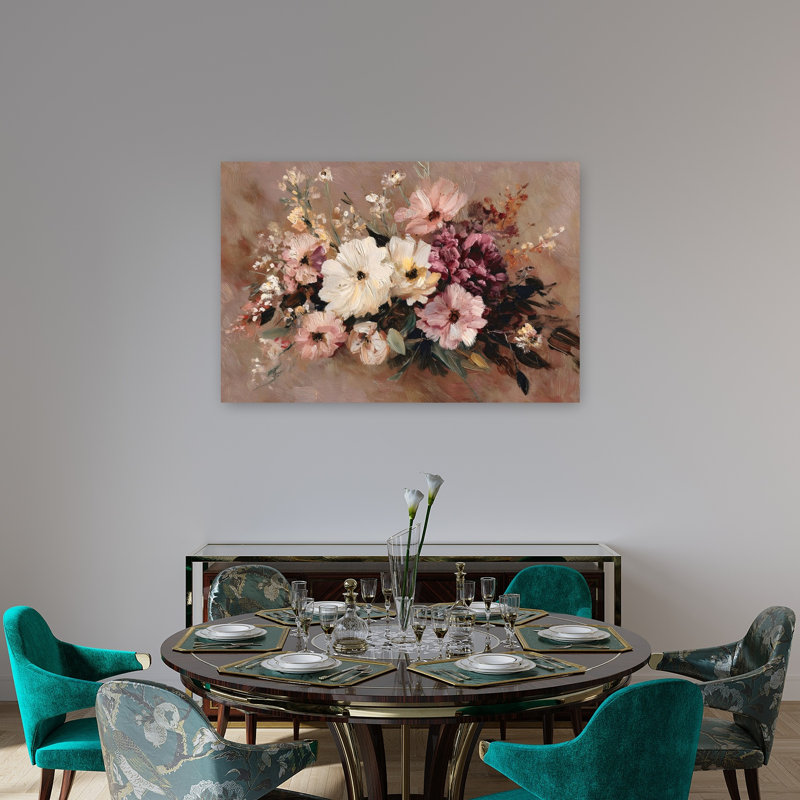 «Elegant Bouquet I Delicate Elegant Organic Nature», reproduction d'art, 32" H x 48" W