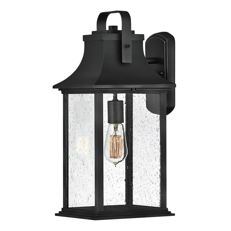 Lanterne murale d'extérieur à 1 ampoule Sereia, Noir, H 19 po x l 8,5 po x P 9,5 po