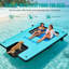 305CM×183CM Inflatable Floating Water Dock, 2-4 Person Inflatable Swim Platform With Reinforced Mesh & Pet Ramp, Cup Holders, Pump, Repair Kit, Carry Bag & Mooring Ropes, For Pool, Lake, Beach & Yacht