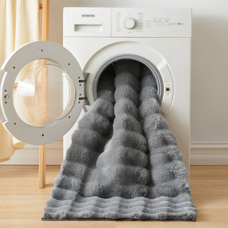 Bubble Design Luxury Area Rugs Soft Decorative Plush Rug for Living Room Bedroom , Grey, Rectangle 120 x 170 cm