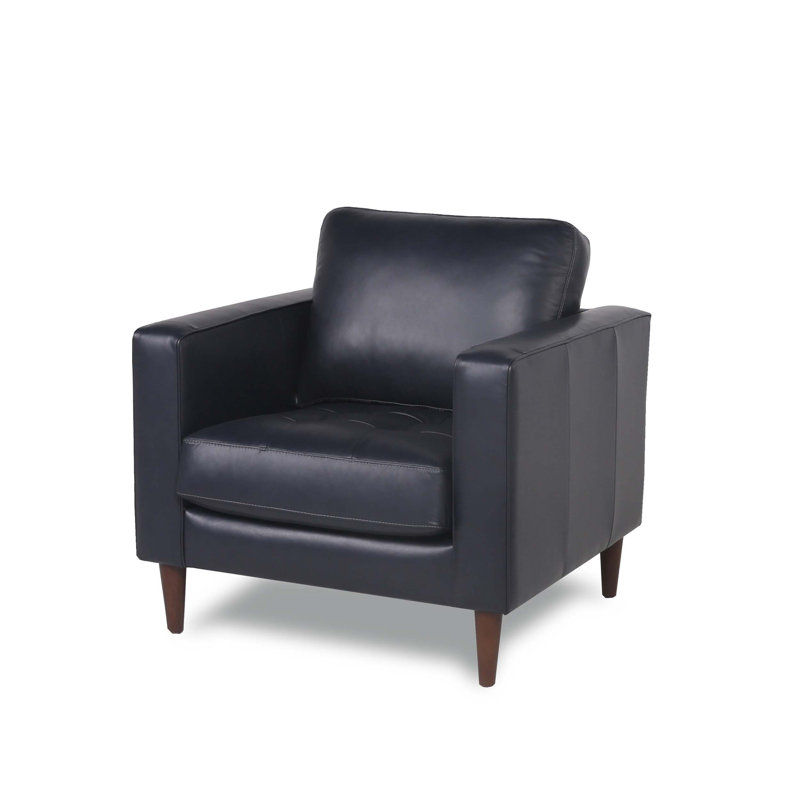 Chaise de salle à manger capitonnée en cuir d'inspiration Mid-Century avec fabrication robuste et sièges confortables pour les réunions de famille