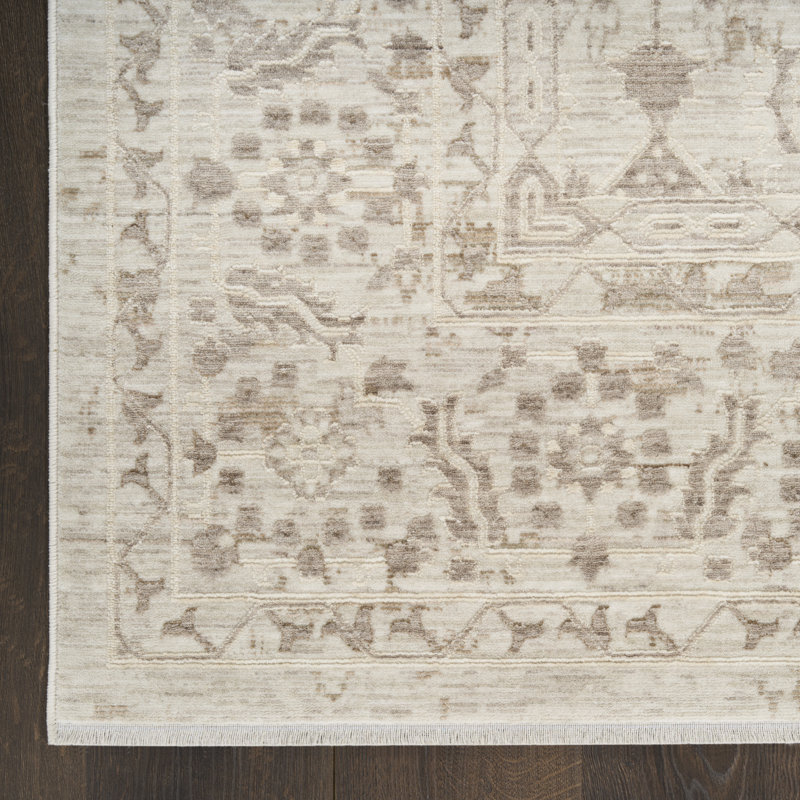 Bentonville 6' x 9' Ivory Grey Vintage Indoor Rug, Rectangle 7'10" x 9'10"