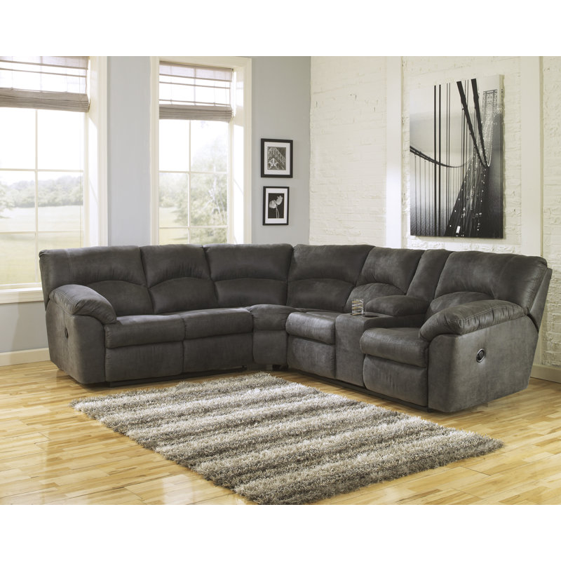 Smedley Upholstered Reclining L-Shaped Sectional Symmetrical