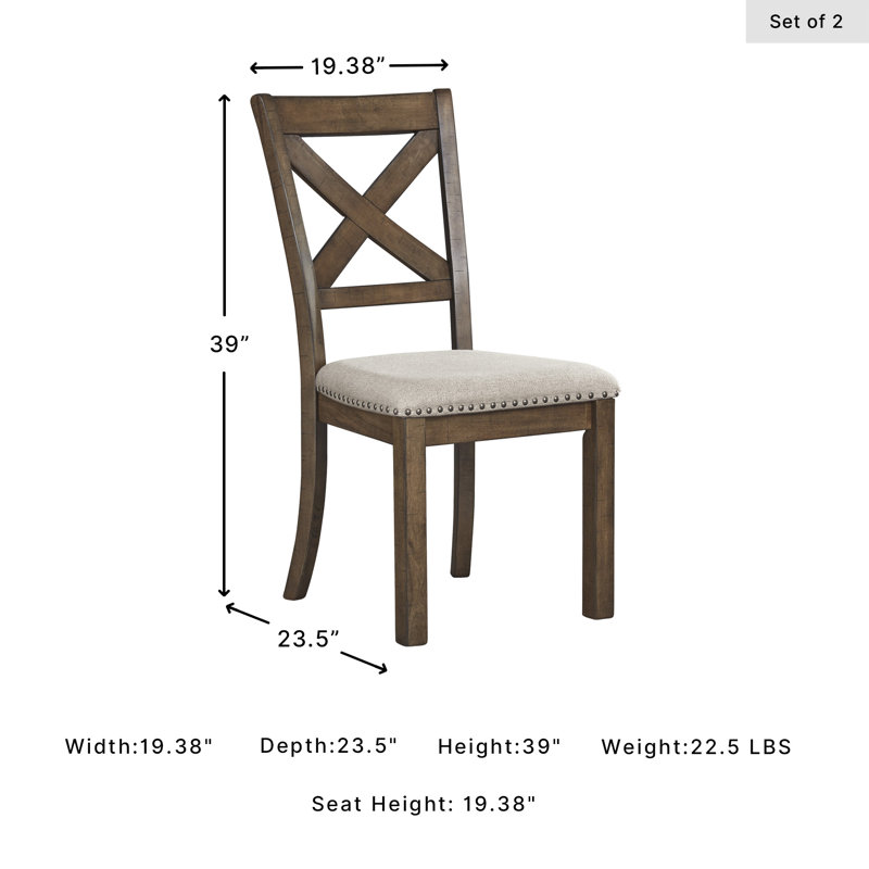 19.38 " H Upholstered Solid Wood Side Chair