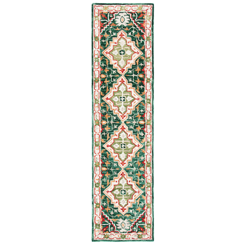 Tapis en laine touffeté à la main Inworth, Tapis de couloir 2 pi 3 po x 9 pi