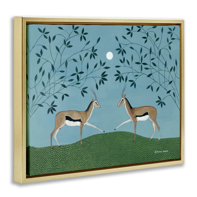 Cadre flottant Gazelles Greeting Symmetry, design par Susan Henke