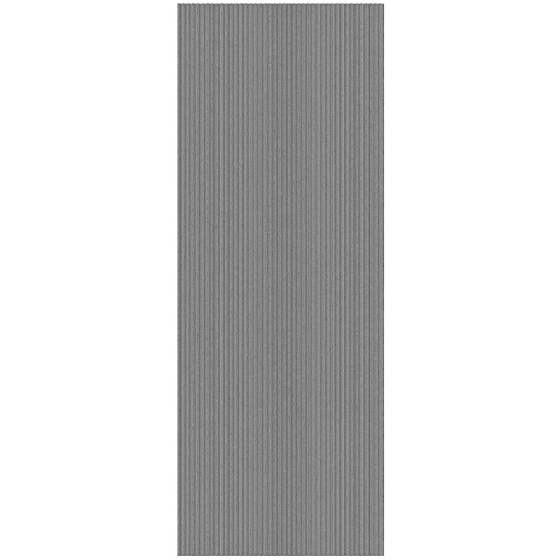 Gray Ribbed Non-Slip Synthetic Indoor/Outdoor Rug 2' x 3'