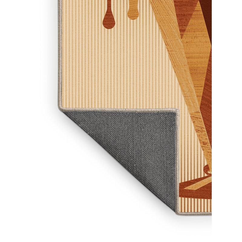 Tapis moelleux et moelleux à motif de glaçons moelleux et doux à motif de glaçons brun et beige, 3 x 5