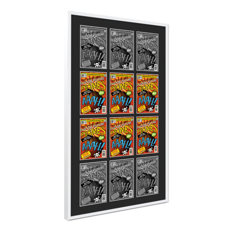 Wood Picture Frame with Mat, 7.125" x 10.5", Black/White, 44" x 25.75"