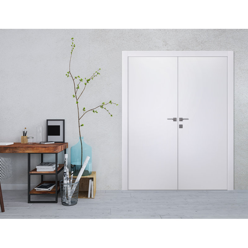 Porte standard en bois manufacturé Palladio, L 55,50 po x H 79,38 po, Blanc