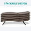 Chaise longue d'extérieur en osier 2 pièces